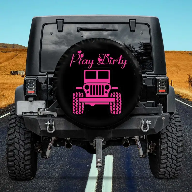 

Игрушечный грязно-Розовый Автомобильный рождественский подарок, запасной чехол для автомобиля, персонализированный Чехол для шины, подаро...