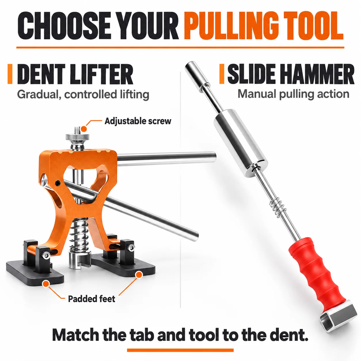 PDR Tool Cold Glue Dent Puller Kit Paintless Dent Repair Tools Lifter Heat-Free Dent Removal Hail Tabs for Car Dent Repair Kit