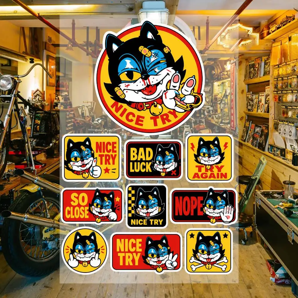 N-IC-E- T-R-Y Aesthetic Graffiti Stickers Waterproof PVC Decals for Car Motorcycle Skateboard Helmet Notebook