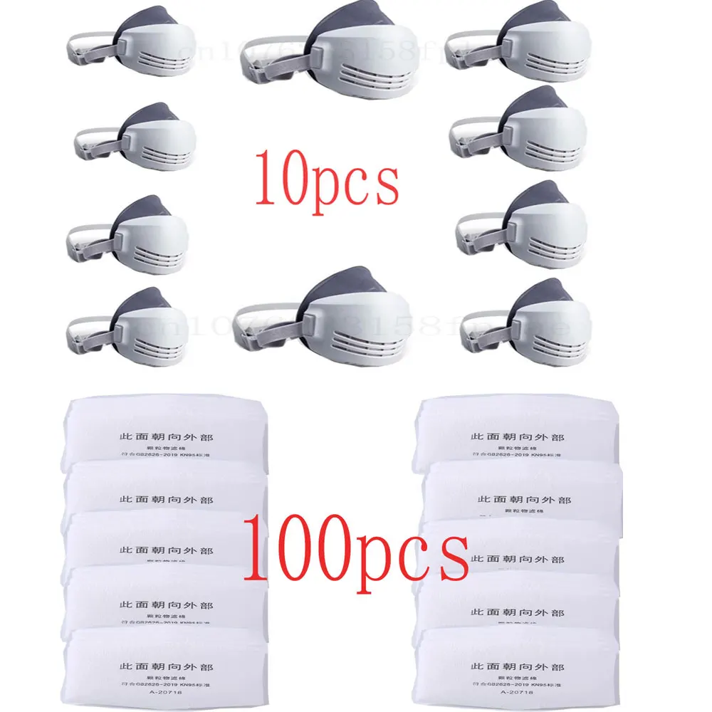 Replaceable 20 Filter Industrial Dust Masks, Paint Polished Antifouling Masks, Construction Safety Rubber Dust Masks