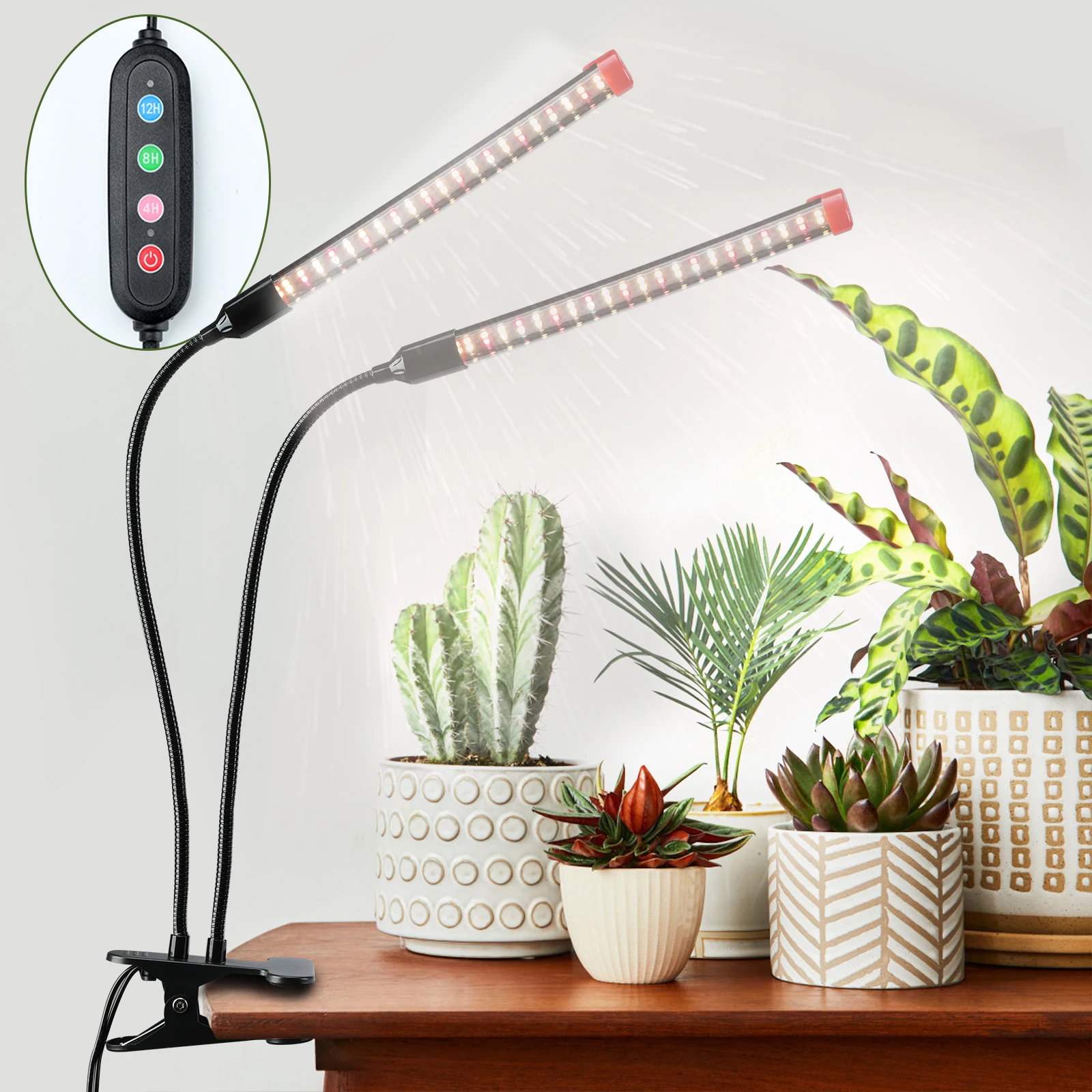 

Gamechanger! 18W Power Home Plug, NOT 10W Adapter, FECiDA 2Head Clip Grow Lights for Seed Starting with Timer