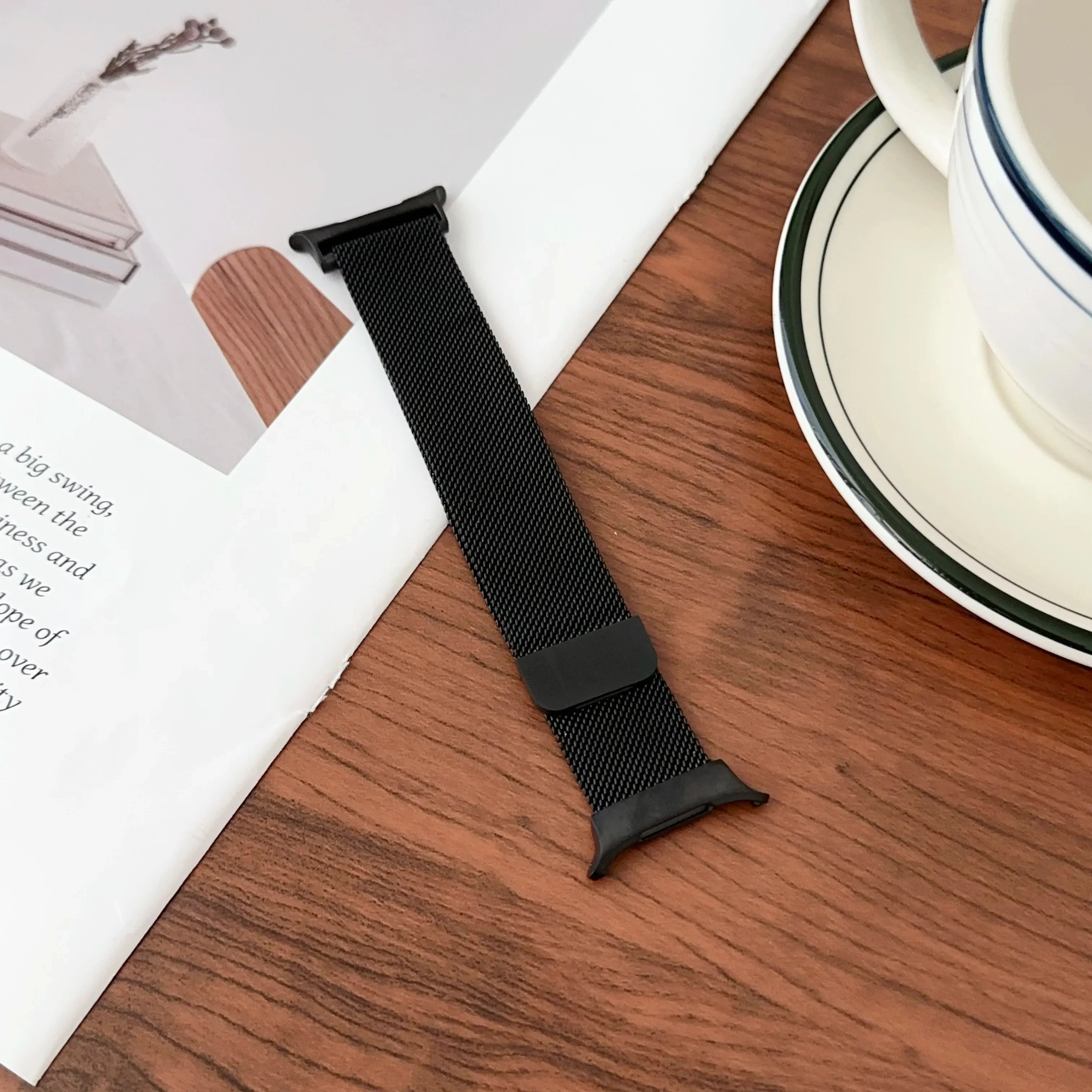 شريط حلقي ميلاني لساعة سامسونج جالاكسي ، حزام فائق ، فولاذ مقاوم للصدأ ، بدون ثغرات ، سوار مغناطيسي ، سوار ساعة 7 الترا