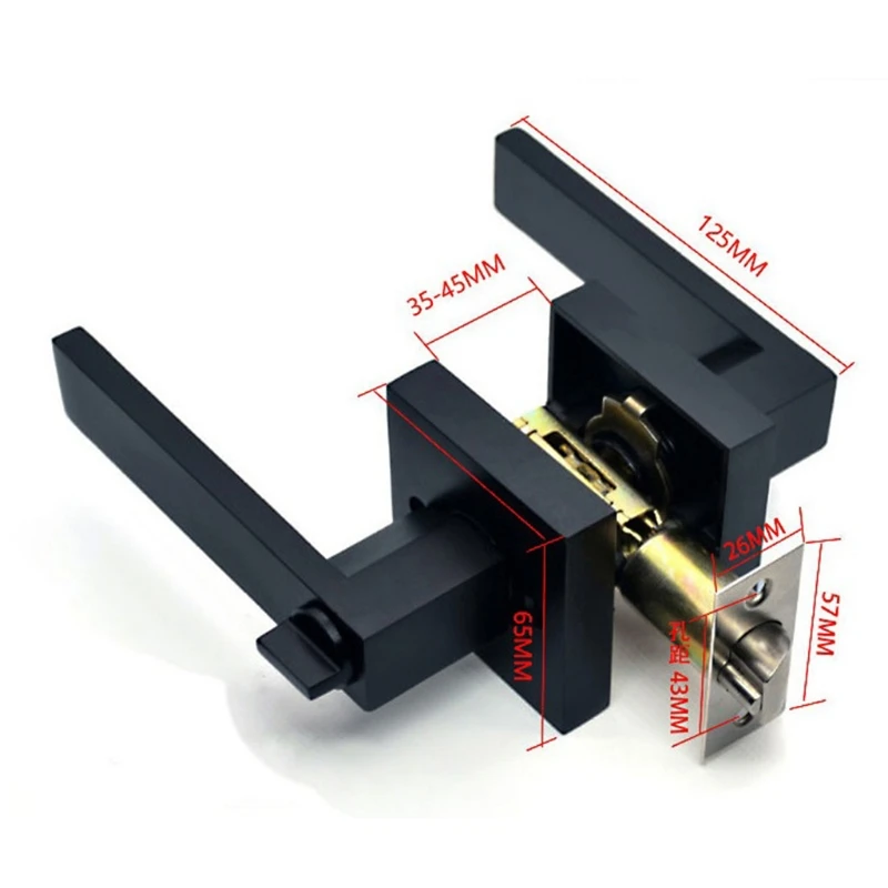 Square Round Zinc Alloy Door Lock Privacy Door Levers Lockset for Key Door Locks Handles for Home Bedroom Bathroom Dropshipping
