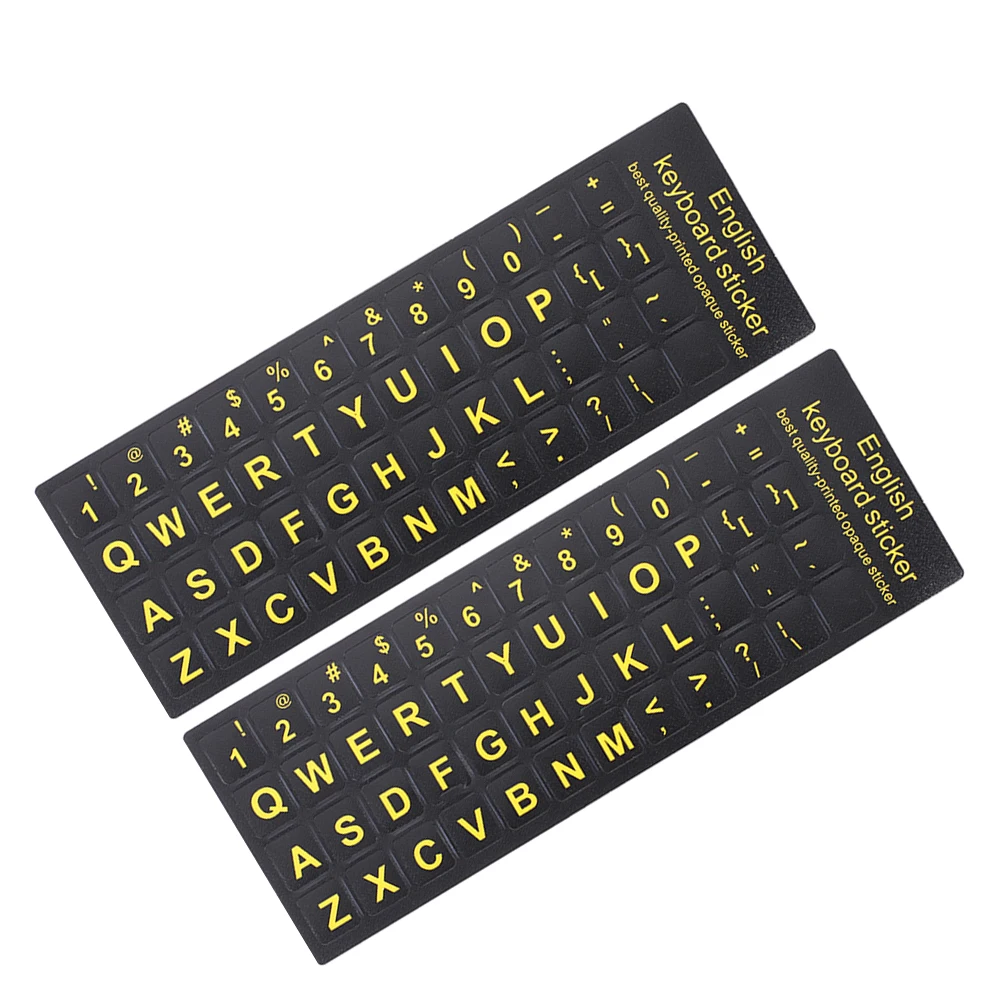 

2pcs Keyboard Stickers For Computer English Letter Waterproof Dustproof Non-Slip Pvc Surface Universal Fit Laptop Desktop Keys