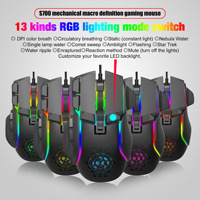 10 Buttons 12800 DPI USB Gaming Mechanical Mouse RGB Backlit Computer Gamer Programmable Wired Mice For Laptop PC Desktop