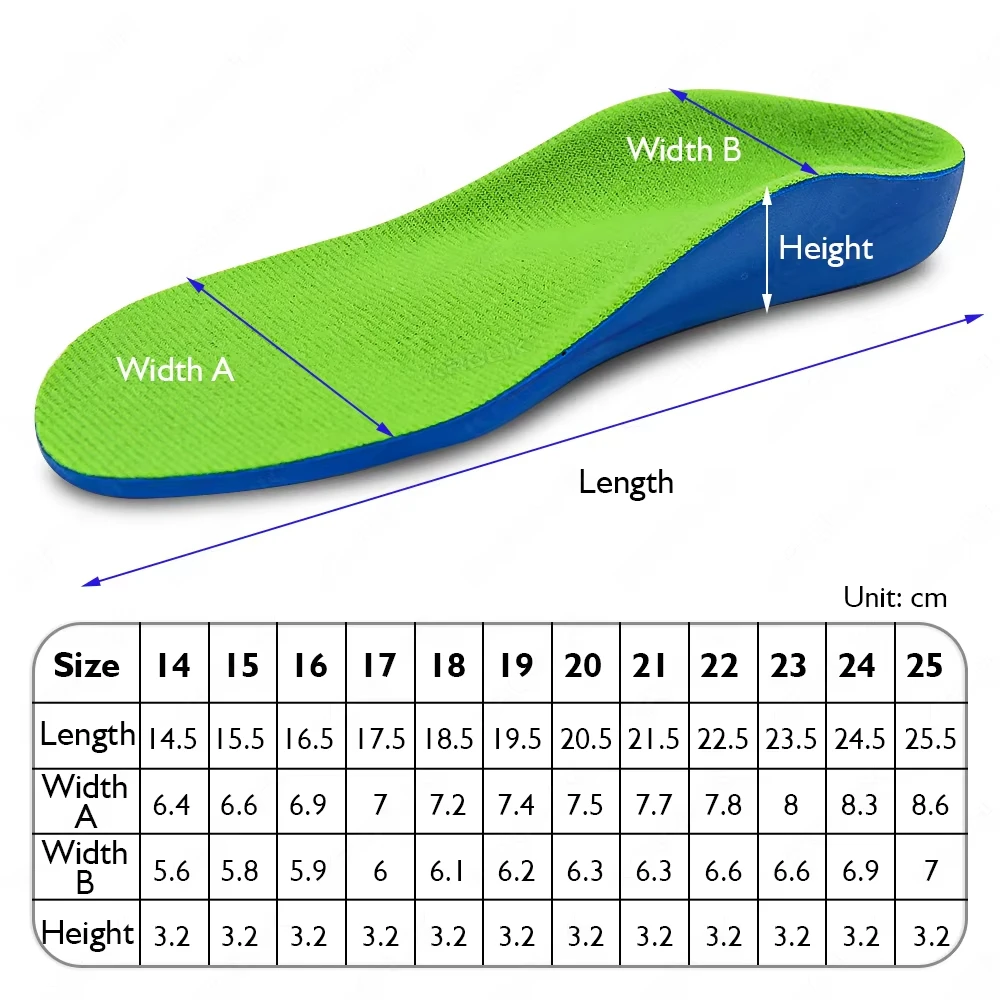 VTHRA  Arch Support Orthotics Insoles Child Professional Flat Feet Cubitus Varus XO Legs Plantillas Pad For Shoe Insert Sole Pad