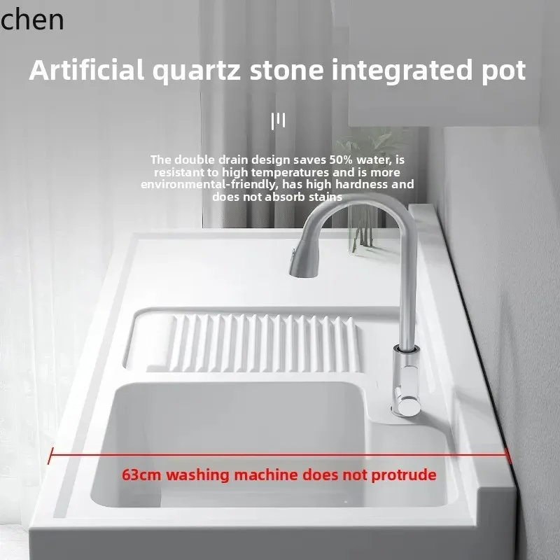 Washing Machine Cabinet Combination with Washboard Sink Integrated Cabinet Companion Laundry Cabinet