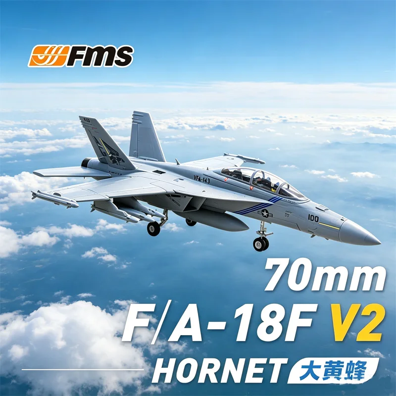 

FMS 70Mm Ducted Fan EDF F A 18F V2 Super Hornet Electric Remote Controlled Assembled Fixed Wing Rc Airplane Model Adult Hobbyist