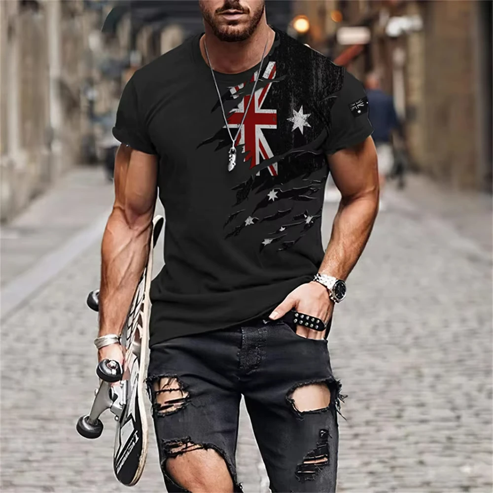 ملابس للرجال أستراليا الجرافيك تي شيرت الصيف الرجال تي شيرت قصير الأكمام تي شيرت للطفل تيز بلايز المتضخم تي شيرت عادية #1