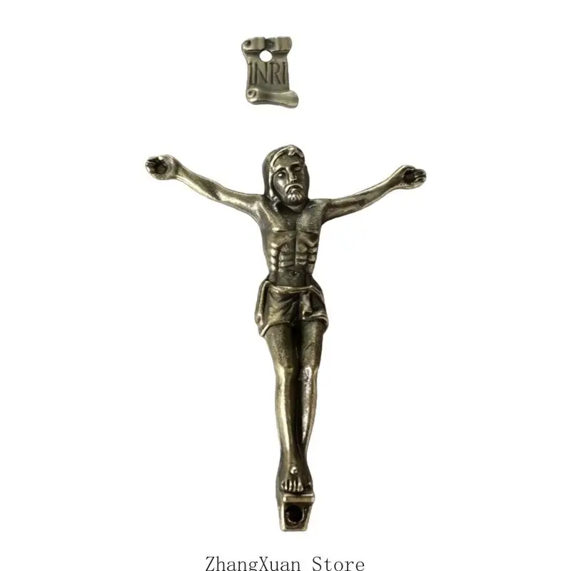 Jesus-Kruzifix-Wandkreuze, katholische Wandskulptur, Jesus-Kreuze, Statue, religiöse christliche Heimdekoration, Gebetsraum, 3 x – Detail 5