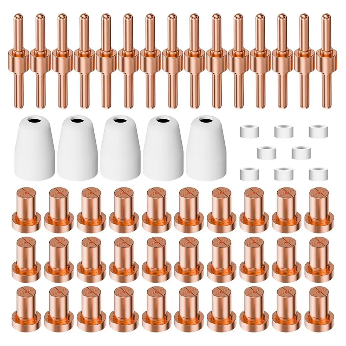 Budget-Friendly-60PCS PT31 Plasma Cutter Consumables, High-Quality Cutting Performance Nozzles, Electrodes & Tips for CUT-40, CU