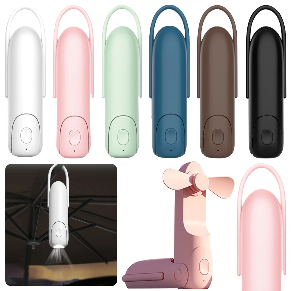 

Портативный мини-вентилятор, перезаряжаемый Электрический воздушный охлаждающий вентилятор, 3 скорости, маленький карманный вентилятор с фонариком и внешним аккумулятором для путешествий и улицы