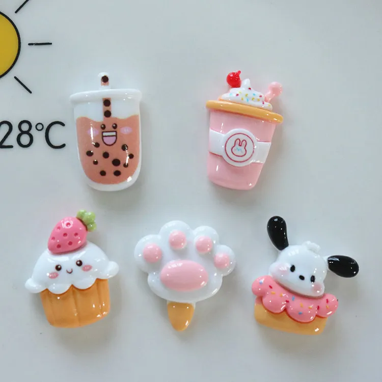 5pcs miniso series sanrio pochacco cake cartoon resin flatback cabochons diy crafts materials jewelry making charms