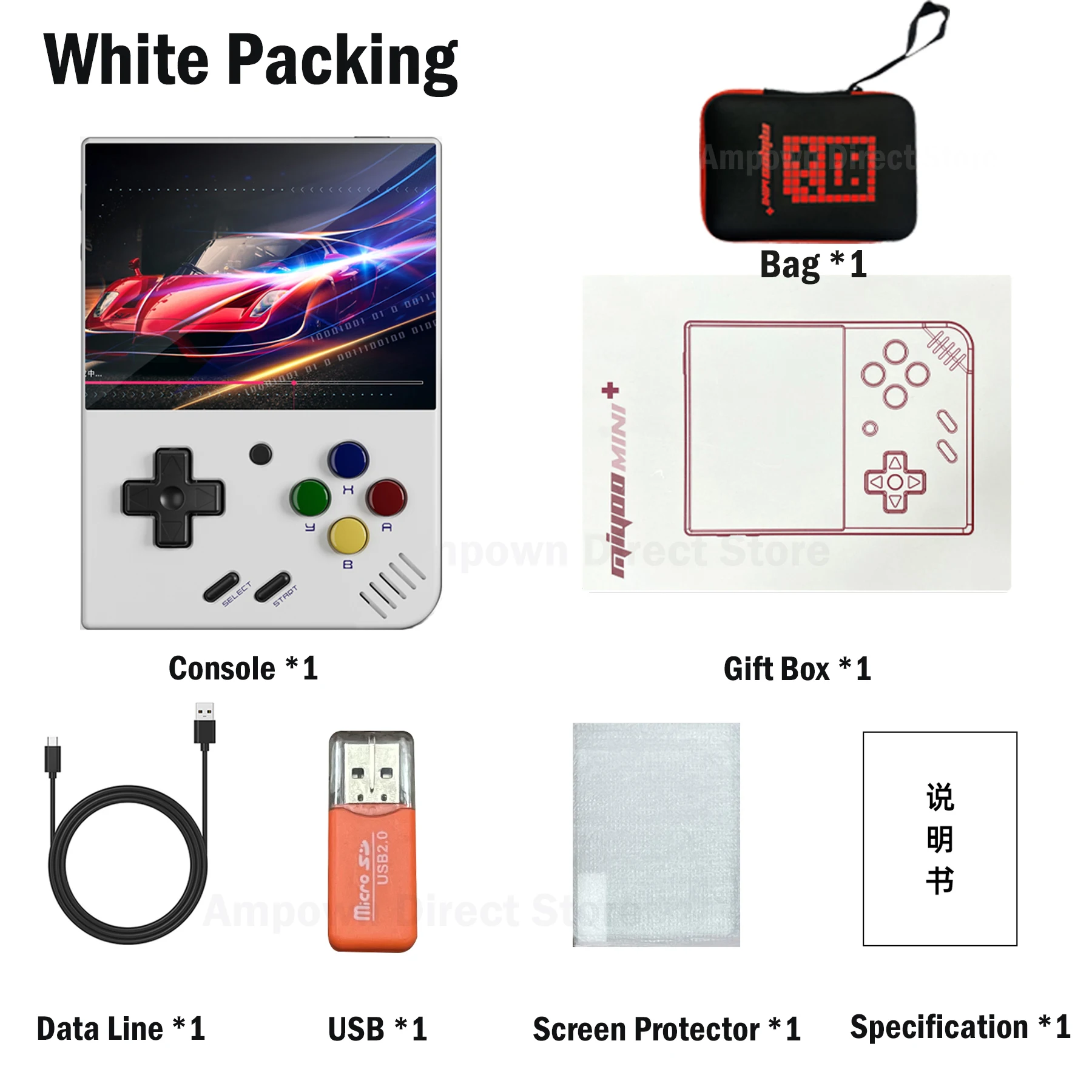 AMPOWN MiyooMini + Consoles Handheld Game Players 3.5'' IPS OCA Portable Emulator Retro Video Game 3000mAh Linux System Wireless image 3