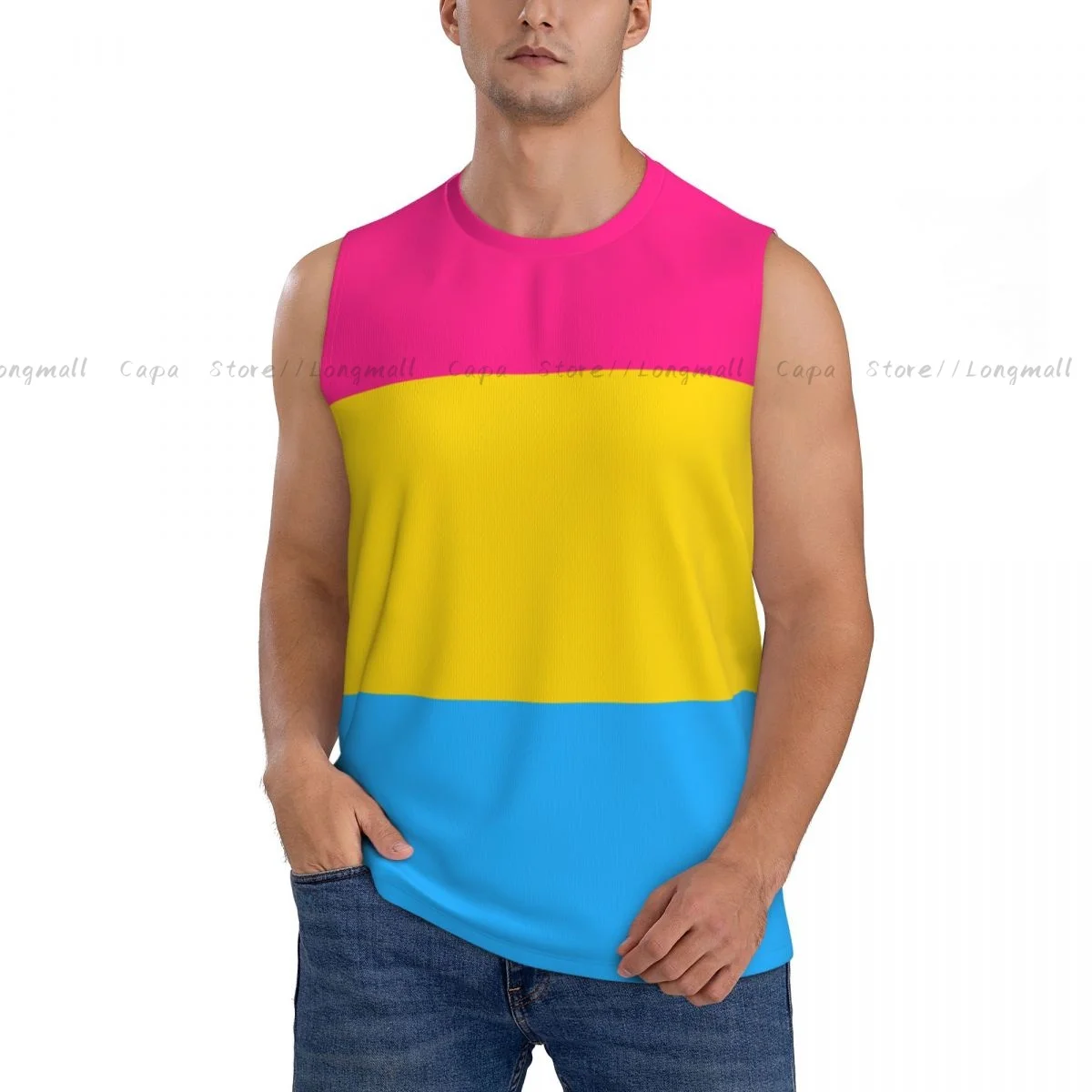 

Men's Tank Top Summer Training Undershirt Pansexuality Pride Flag Men quick-dry Breathable Tank Top Casual Sports Vest