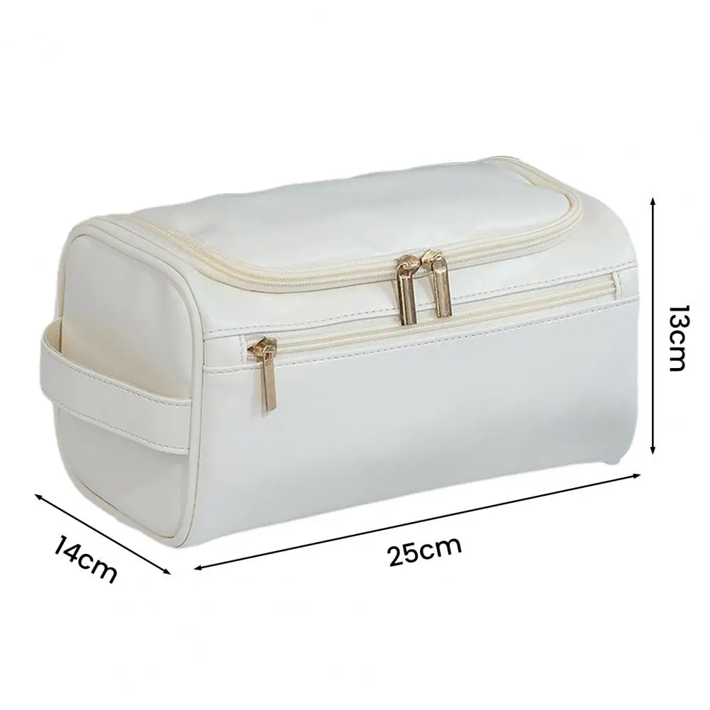 Large Capacity Makeup Bag Side Handle Zipper Toiletry Organizer Case Waterproof Multifunctional Travel Toiletry Cosmetic Pouch