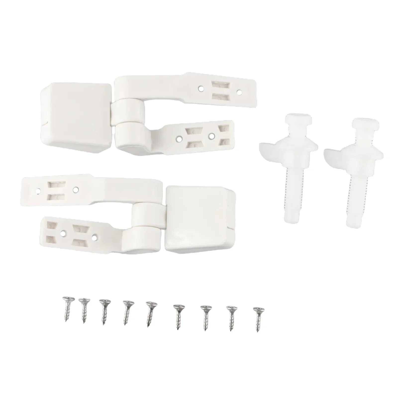 

1 Pair White Plastic Toilet 4For Seat Lid Hinge Replacement 7With Bolts 9Screw Nuts Home Decoration Bathroom Toilet Accessories