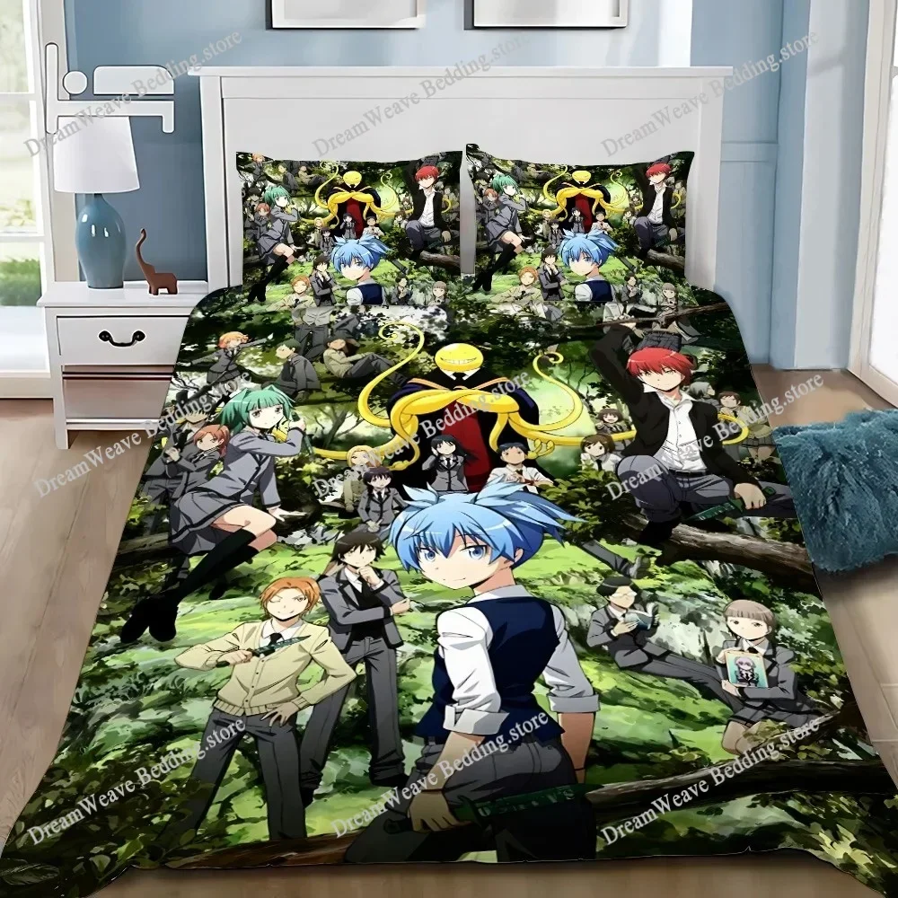 Assassination ClassroomS Bedding Set Pillowcase Anime Duvet Cover Adult Boy Girl Bedroom Decoration Children Gift Single DoubleF