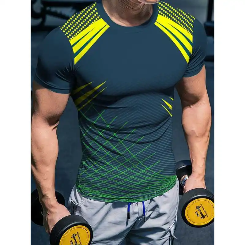 Workout Gym Men's Short Sleeve Crew Neck T Shirt Stretchy Moisture Wicking Breathable Comfortable Bodysuit Body Shaper For Sport
