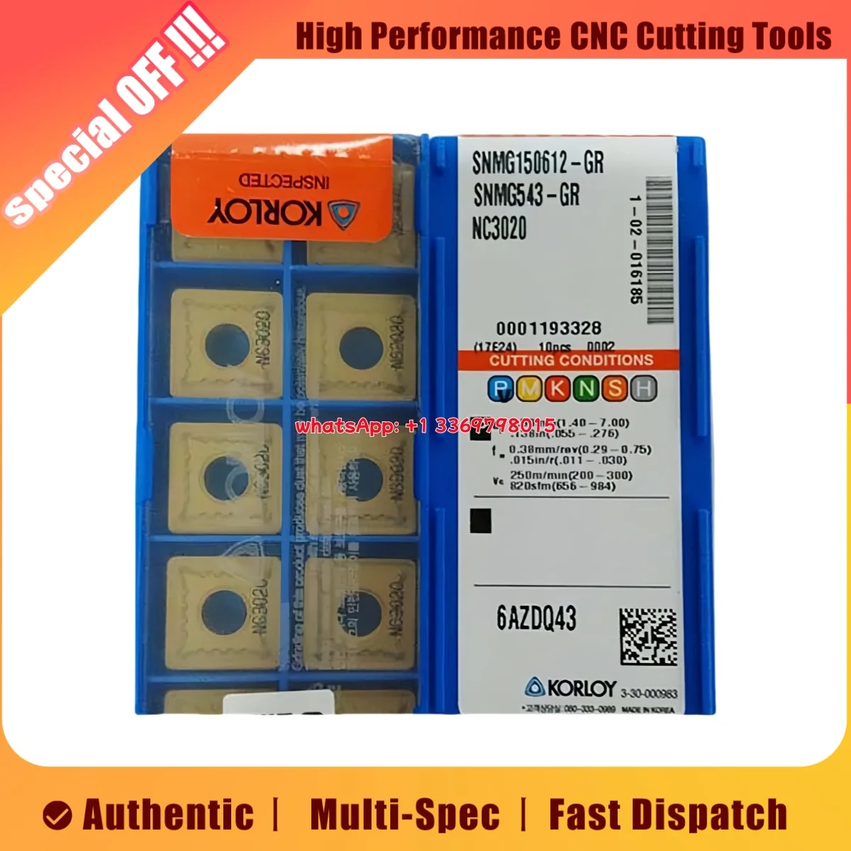 

Оригинальный SNMG SNMG15 SNMG16 SNMG1506 08 12 SNMG1606 12-GR HR B25 HS NC3030 NC3020 NC3225 NC3120 PC9030 Токарная вставка