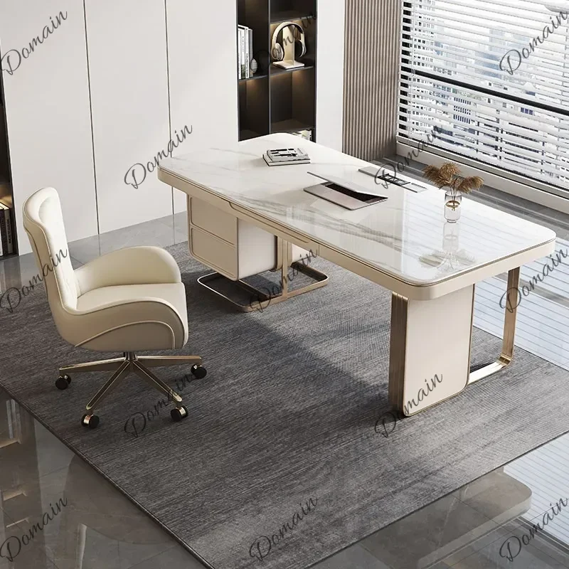 Office Use Light luxury rock slab desk modern simple home study writing desk desk