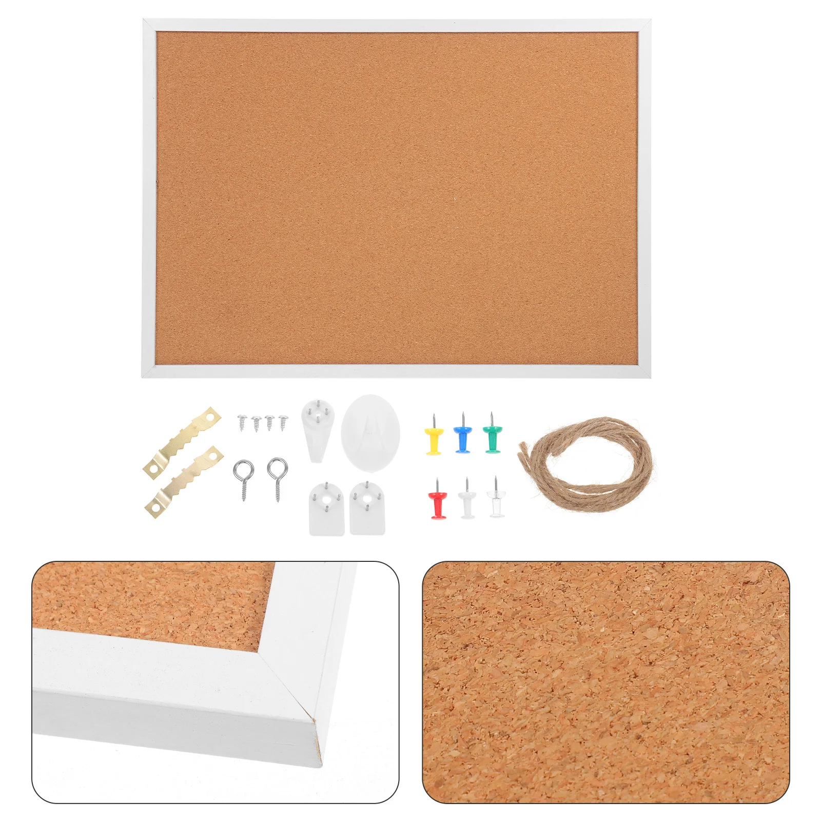 

1 set 1 Set Framed Cork Large Soft Bulletin For Office Wall Decorative Message Board Thick Cork Board For Notes Photos Memos