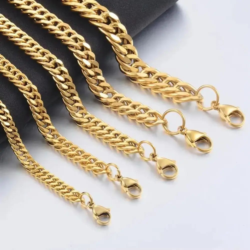 Klassisches Punk-Armband für Männer aus Edelstahl, kubanische Gliederkette, modisches Handgelenk-Schmuckstück, Geschenk. – Detail 9