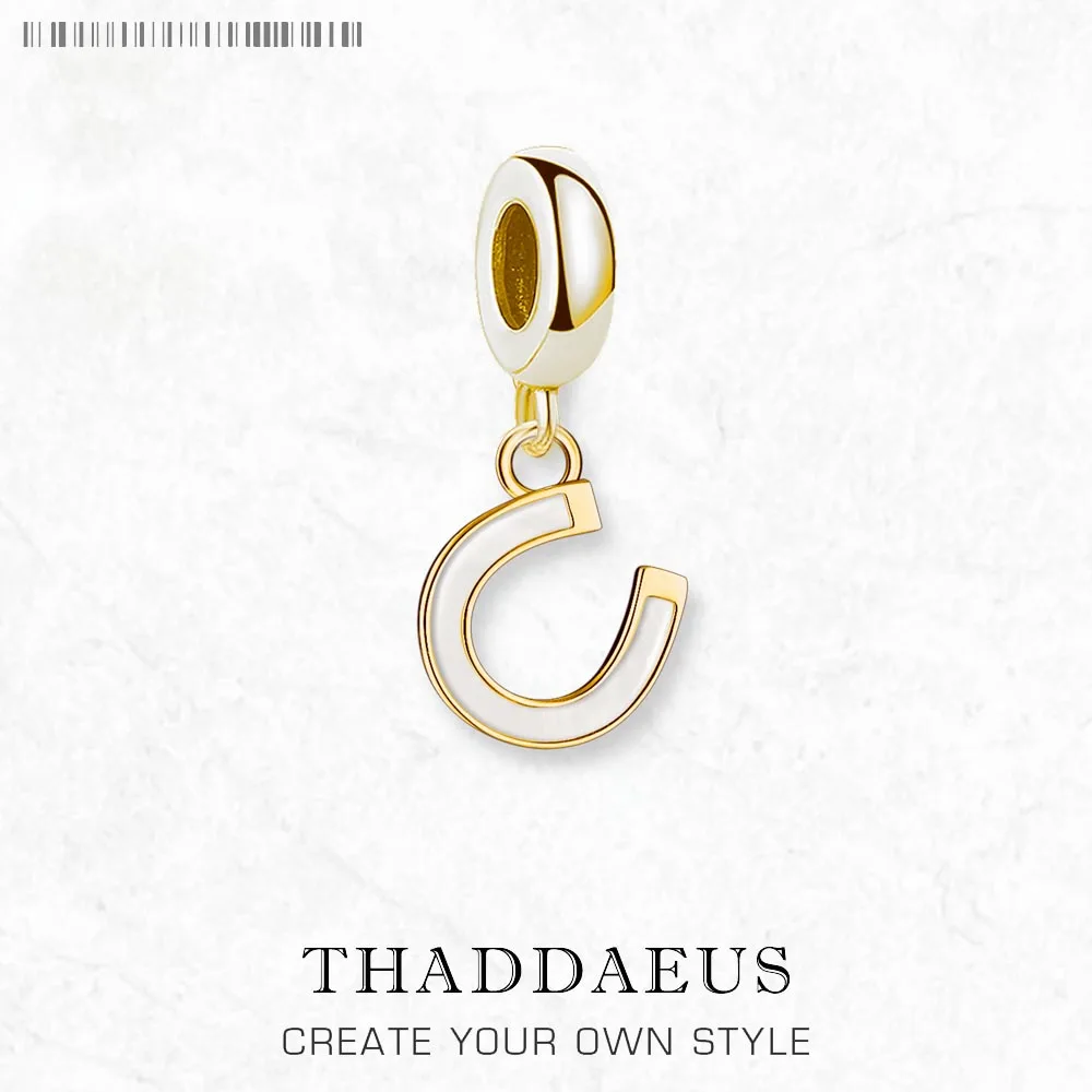 

Lucky Horseshoe Golden Charms Europe Fine Jewelry Women Men Talisman Gift In 925 Sterling Silver