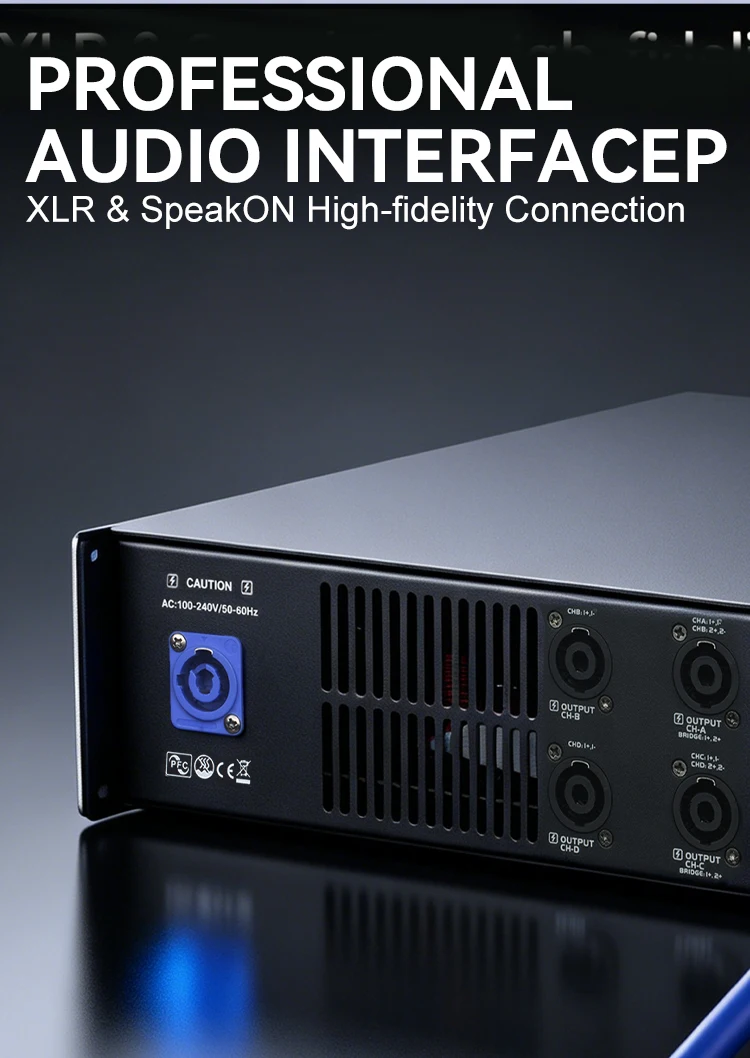 Paulkitson FPC8000 Professioneller Leistungsverstärker 2-Kanal 2U-Gehäuse 2×1300W-1950W 20Hz-30KHz Einheit für Bühne, Bar, Karaoke-Events – Detail 6