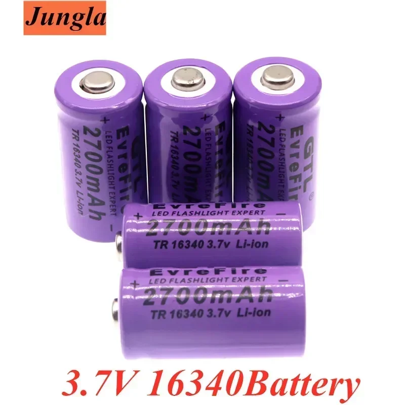 100% New 2700mAh Rechargeable Li-ion 16340 Battery UniversALBC LED Flashlight Expert 2700mAh LS 16340 3.7V Li-ion Purple Color