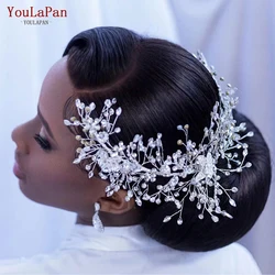 YouLaPan HP286 Luxury Wedding Headpiece Alloy Flower Bridal Headband Woman Hair Accessories for Party African Bride Tiaras