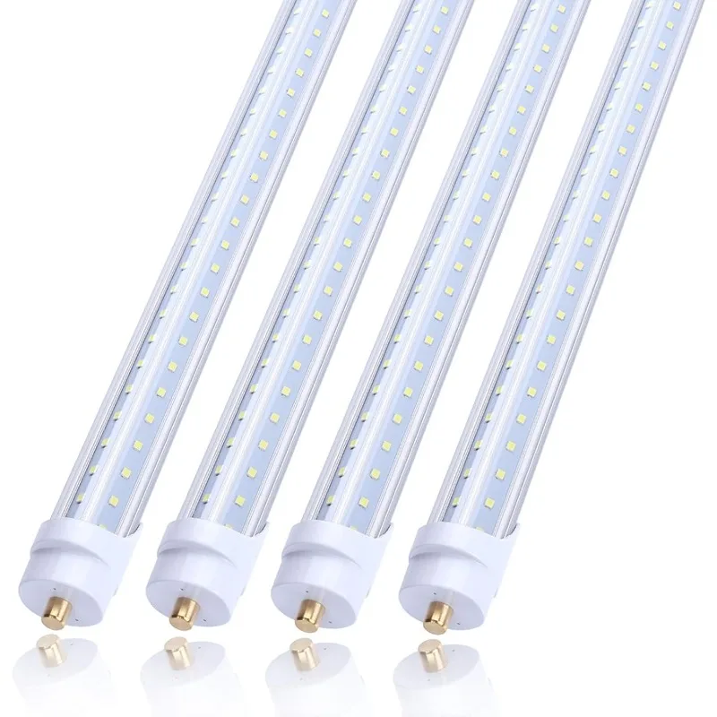 T8 V Shaped 65W 8 Foot LED Light Tube Bulb,Need Bypass Ballast,Single Pin FA8 Base 6000K Cool White 150W LED Fluorescent Bulbs