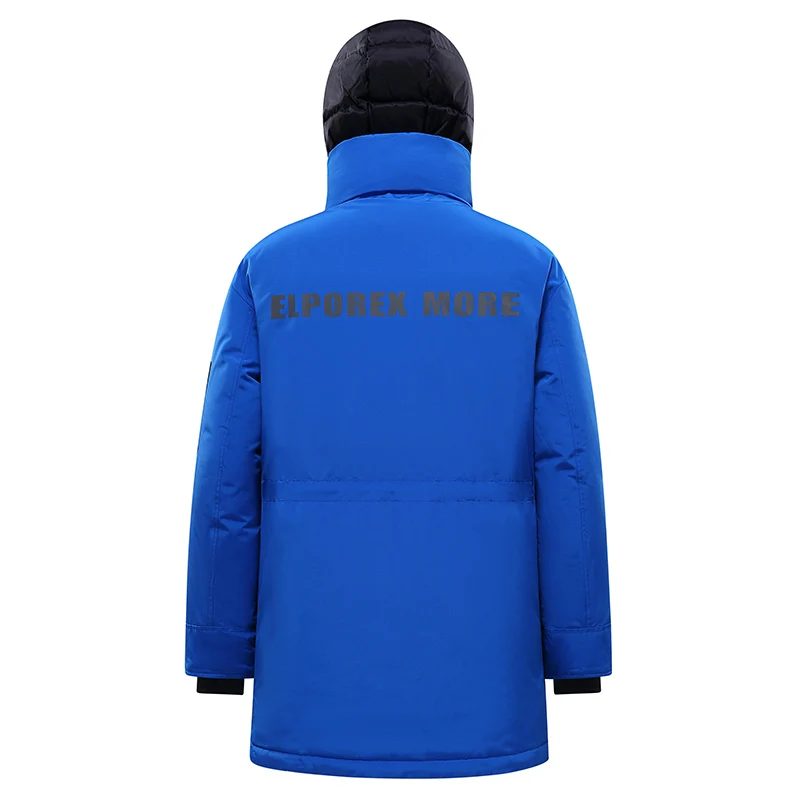 Winter Men Windproof Hooded Casual White Duck Down Long Parkas Coats Man Detachable Hat Thick Overcoat Outwear Parka Windbreaker