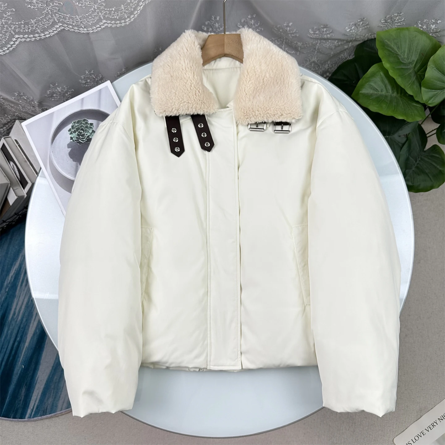 

Короткая пуховая куртка с отстегивающимся меховым воротником, водонепроницаемая, с откидным воротником, зимняя, модная женская верхняя одежда