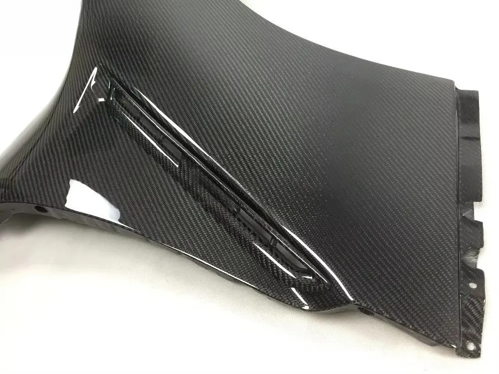 Yuhang Front Fenders (Pair) CF for Skyline R35 GT-R OEM Style Carbon Fiber-New Black