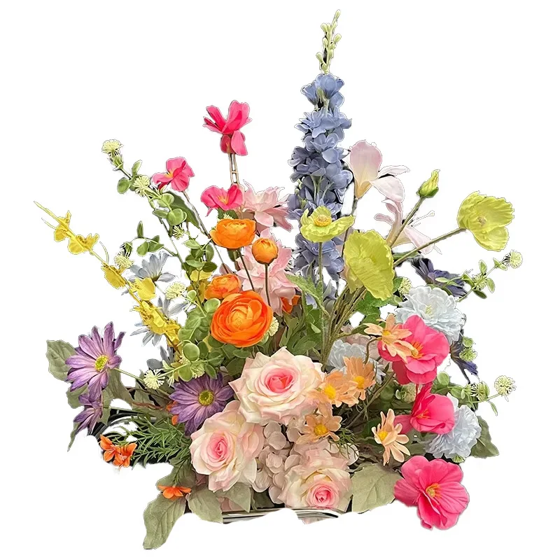 

Handmade Custom Monet Gardens Mixed Flowers Wedding Runners Colorful Faux Arrangements Easter and Halloween Aisles