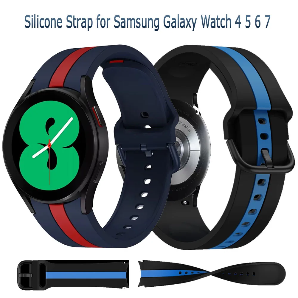 

Silicone Strap For Samsung Galaxy Watch 4 5 6 7 40mm 44mm 5Pro 45mm No Gaps Soft Comfortable Band Watch 6 Classic 47/46/43/42mm