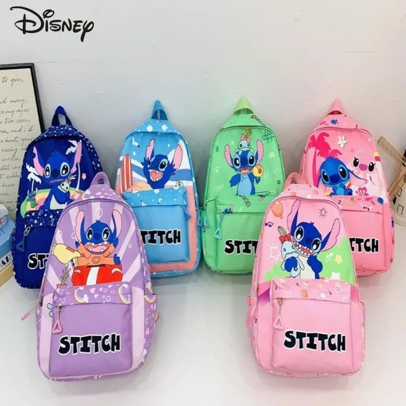 

Рюкзак Disney Stitch, детская школьная сумка с героями мультфильмов, корейский стиль, трендовая сумка для отдыха, путешествий на открытом воздухе, большая вместимость