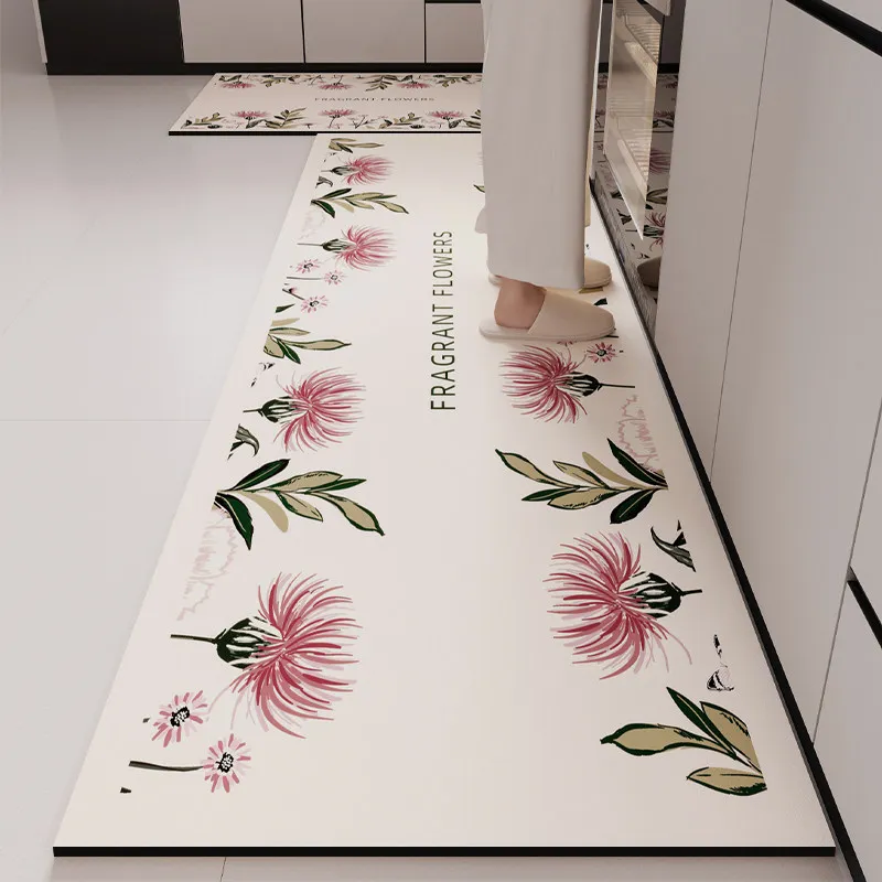 VIKAMA Silica Mud Floor Absorbent Mat Long Strip Bathroom Anti-Slip Non-Slip Rug for Kitchen, Dining Room, Entrance, Home Decor