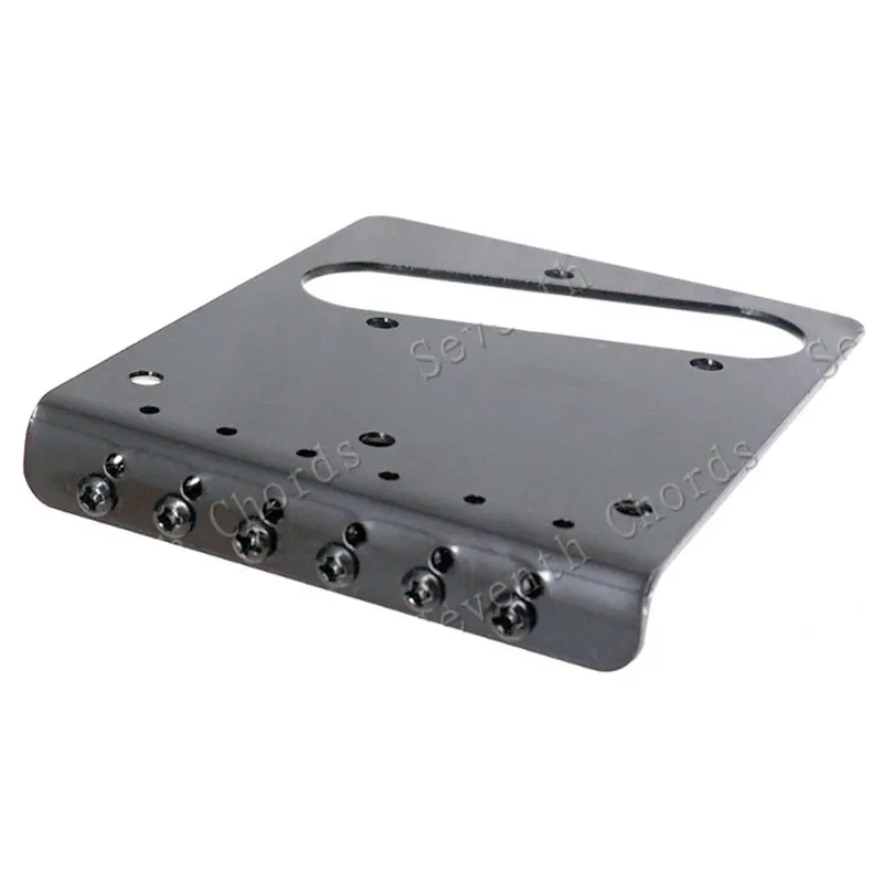 Ein Satz schwarzer, silberfarbener Top-Load-Sattel-Hardtail-Saitenbrücken für E-Gitarren-Musikinstrumentenzubehör – Detail 8