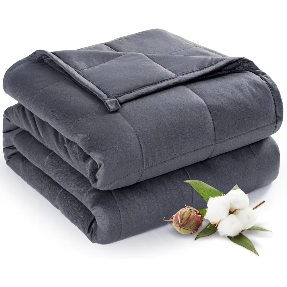 

Sivio Weighted Blanket for Adults 100% Cotton, 60x80 Queen Size 15 lbs, Cooling Summer Heavy Blanket for Sleeping, Breathable So