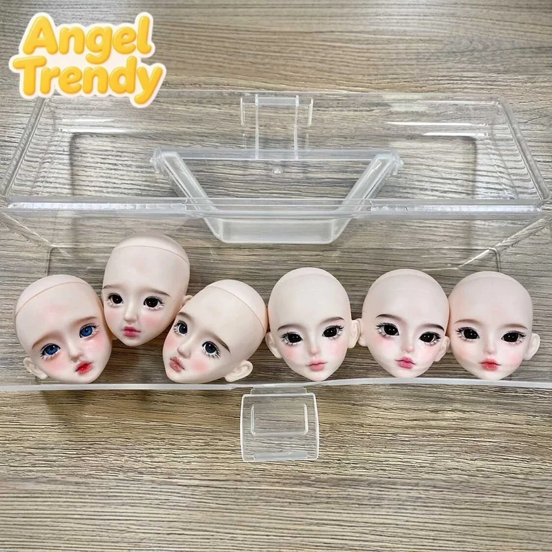 Fully Hand‑Drawn Realistic Look Doll Head, Finished Repainted 1/4 1/5 1/6 Scale Mjd Bjd Doll, Removable Swap‑Able Eyeballs