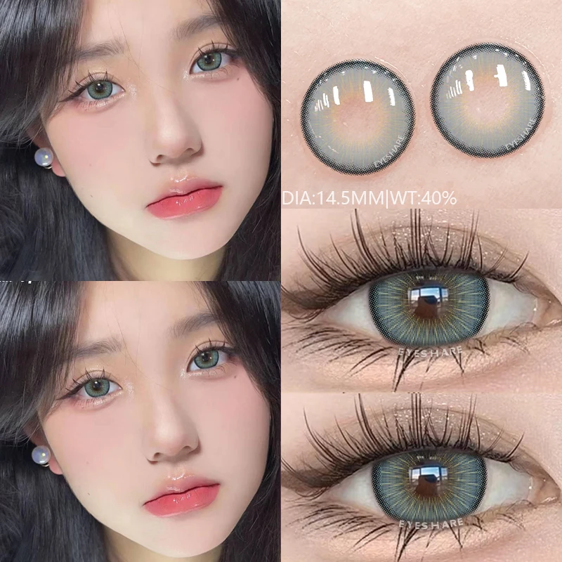 AMARA 1Pair Color Contact Lenses for Eyes Blue Soft Colored Contact Lens Natural Contact Lenses Eye Cosmetic Blue Color Lens