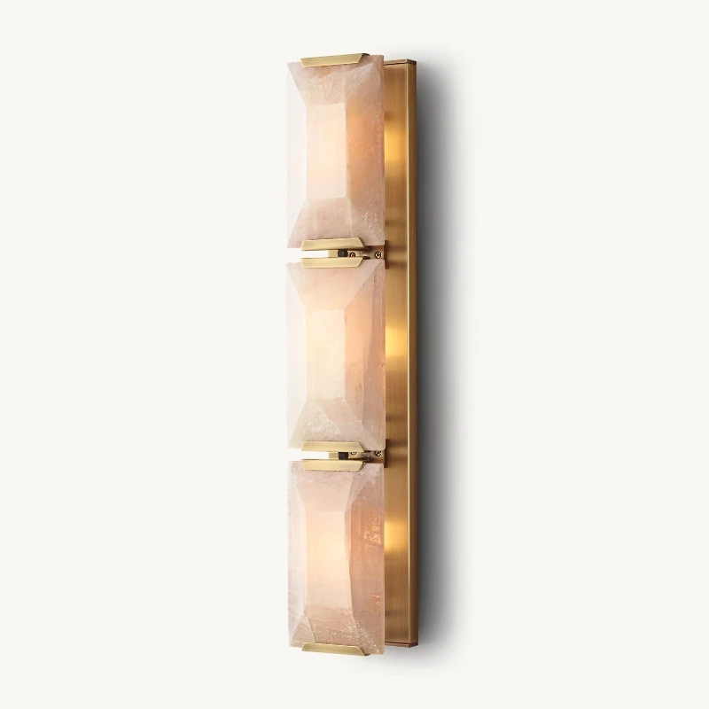 

Stone wall lamp North American villa living room simple bedroom study retro marble wall lamp