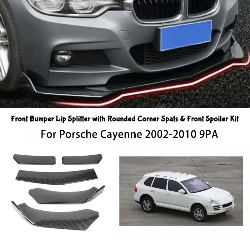 5-Segment Adjustable Front Bumper Lip Splitter Body Kit For Porsche Cayenne 2002-2010 9PA