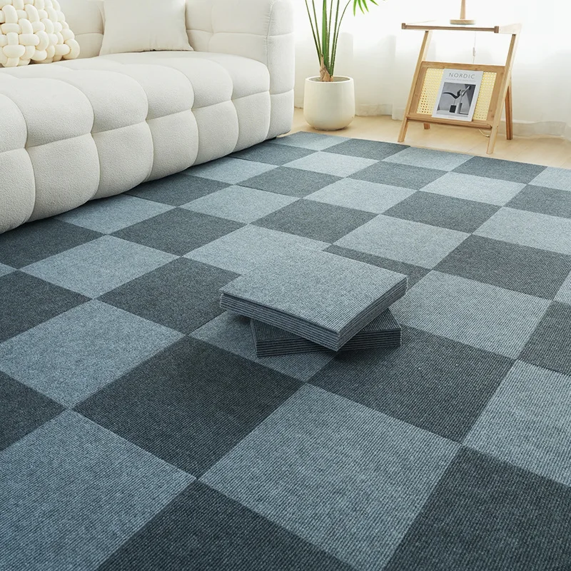 Self-Adhesive Puzzle Floor Mat, Interlocking Carpet Tiles for Living Room Bedroom, Non-Slip Baby Crawling Rug Easy Clean