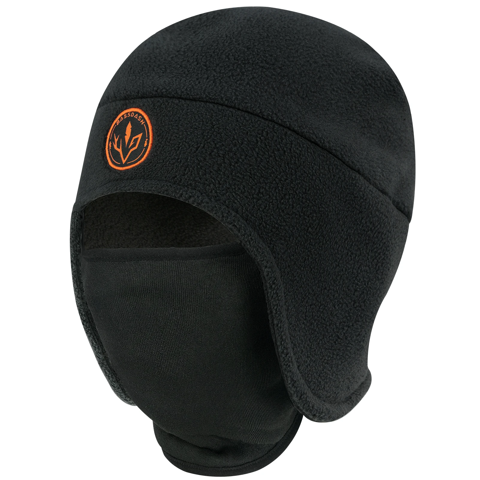 

BASSDASH Soft Fleece 2-in-1 Hat with Ski Mask Ear Flap Fishing Hunting Beanie for Men Women Cold Weather