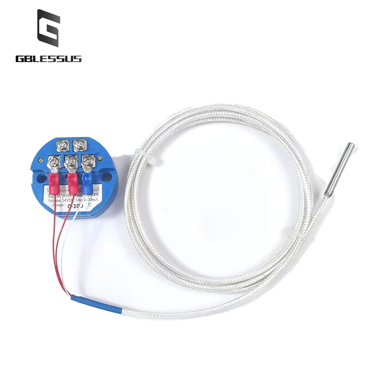 Temperature Transmitter Pt100 Thermal Resistance Temperature DC24V Measurement Inverter Control 4-20mA/0-5V/0-10V  0-200℃