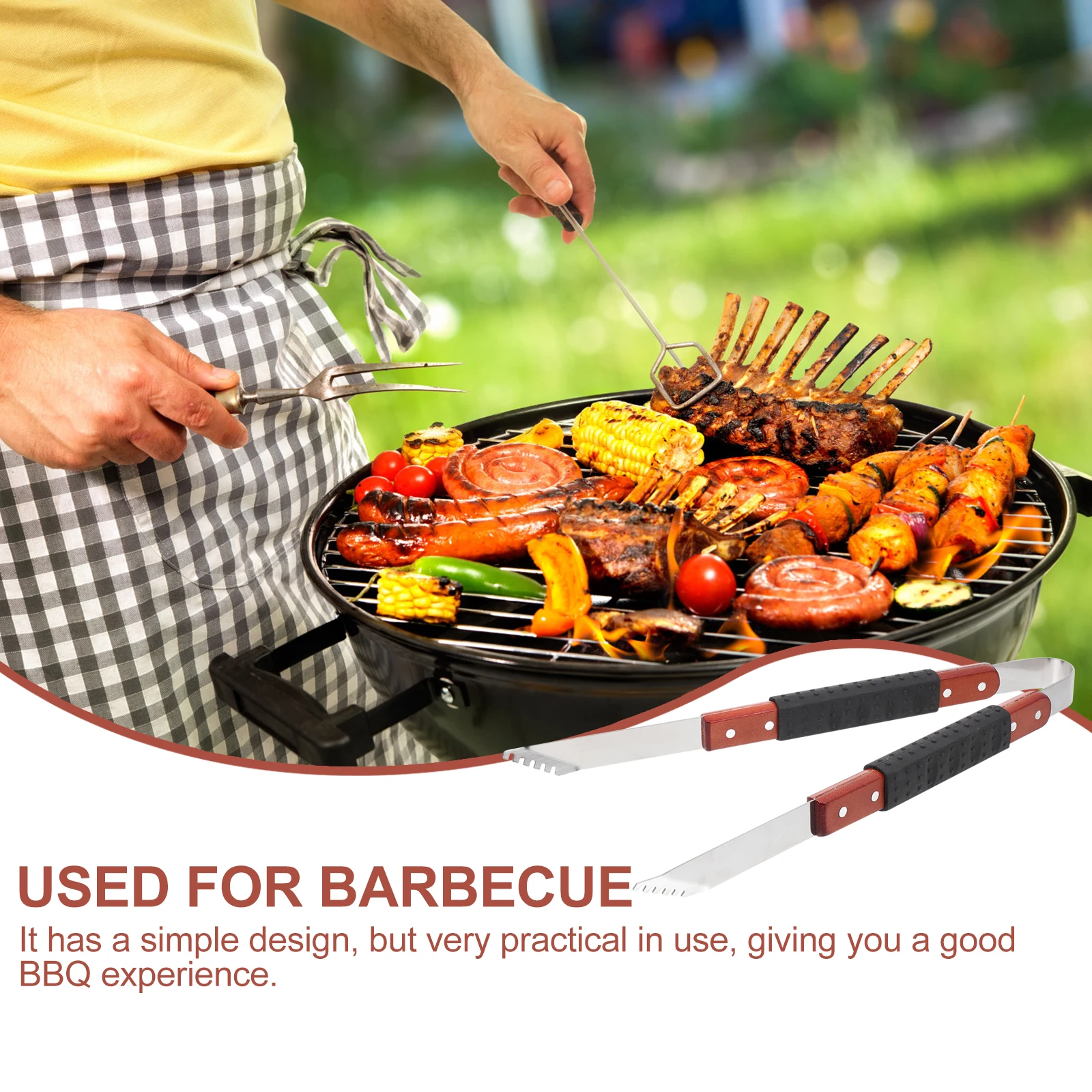 

Stainless Steel Grill Tongs Outdoor Barbecue Tong Cooking Meat Clip For Restaurant Buffet Food Serving Household Kitchen
