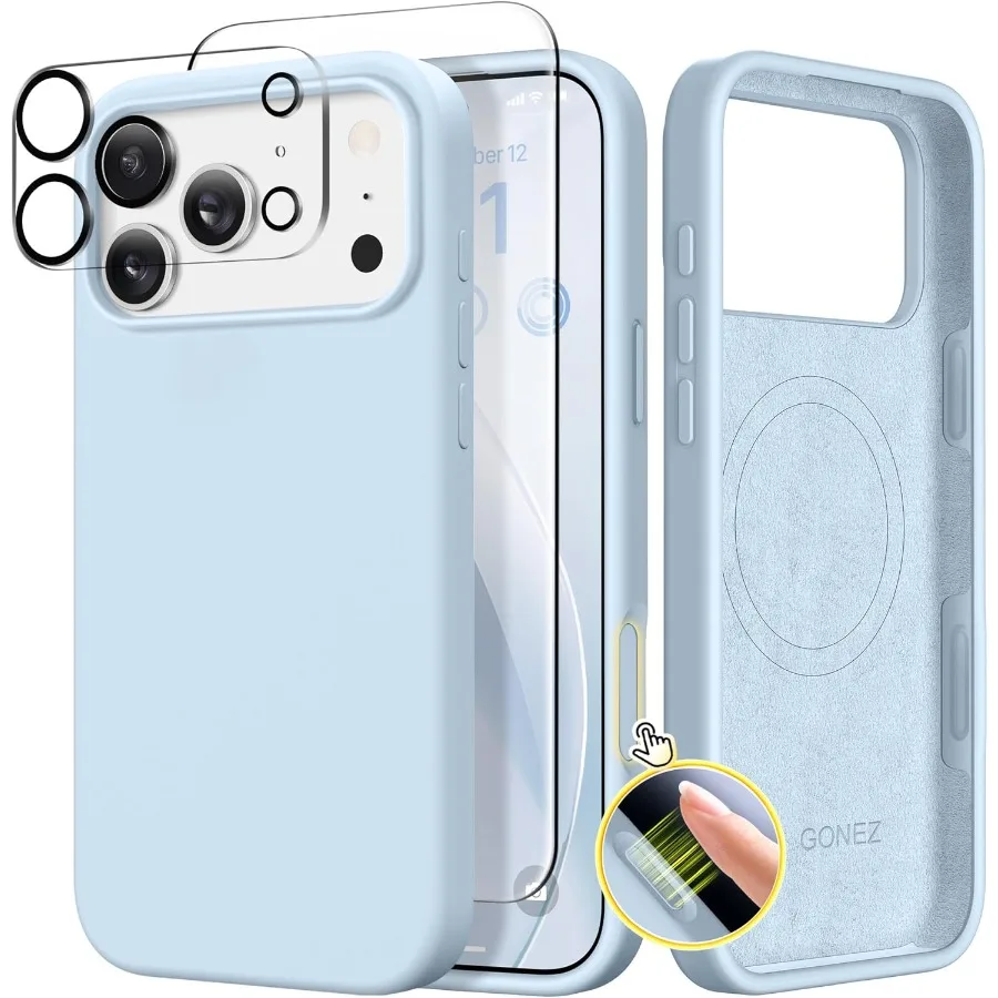 아이폰 17 프로 맥스 6.9인치용 마그네틱 보호 폰 케이스 (MagSafe 호환, 화면 및 카메라 렌즈 보호 기능 포함)